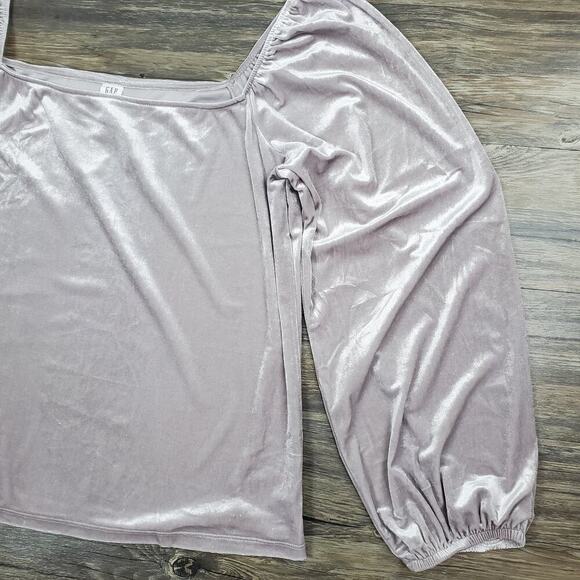 GAP Crushed Velvet Silver Cropped Top Sz XXL NWT Gothic Whimsy Romantic Glam - Picture 4 of 9